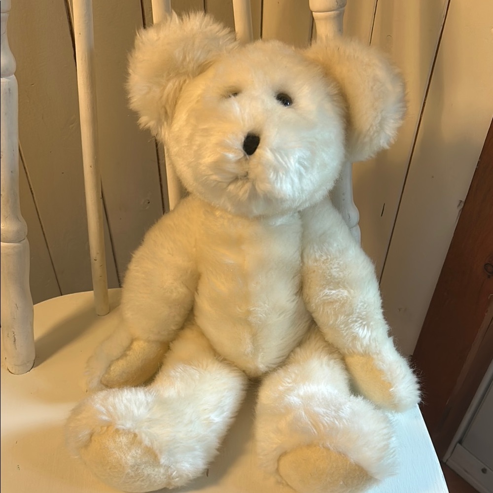 Rare Hallmark Vintage Cream Stuffed Teddy Bear, jointed